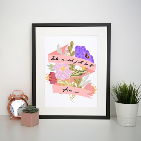 Flowers abstract illustration print poster framed wall art decor - Graphic Gear