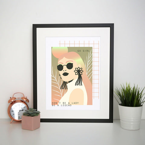 Go girl inspirational illustration abstract design print poster framed wall art decor - Graphic Gear