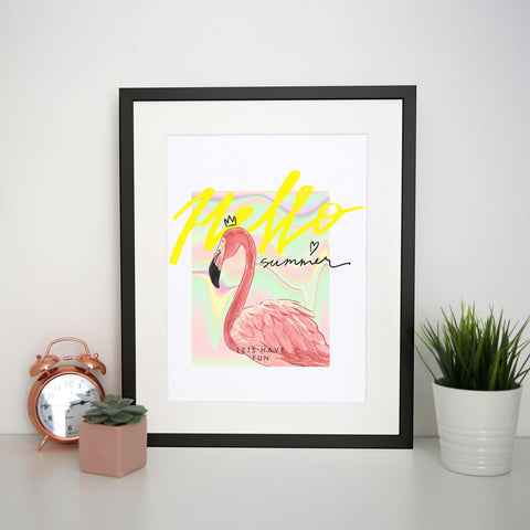 Hello summer illustration print poster framed wall art decor - Graphic Gear