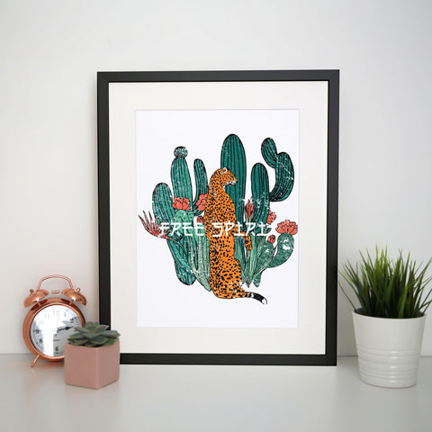 Leopard free spirit illustration graphic design print poster framed wall art decor - Graphic Gear