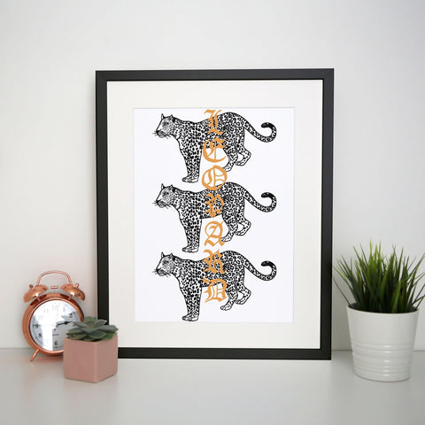 Leopard illustration graphic design print poster framed wall art decor - Graphic Gear