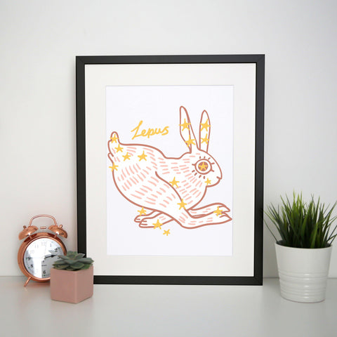 Lepus illustration design print poster framed wall art decor - Graphic Gear