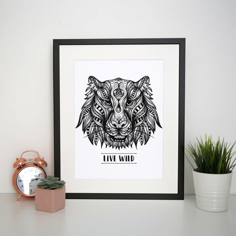 Mandala tiger print poster framed wall art decor - Graphic Gear