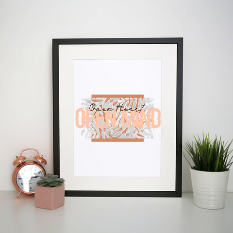 Open heart abstract art design print poster framed wall art decor - Graphic Gear