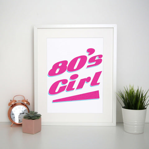 80's girl retro Print Poster Framed Wall Art Decor - Graphic Gear