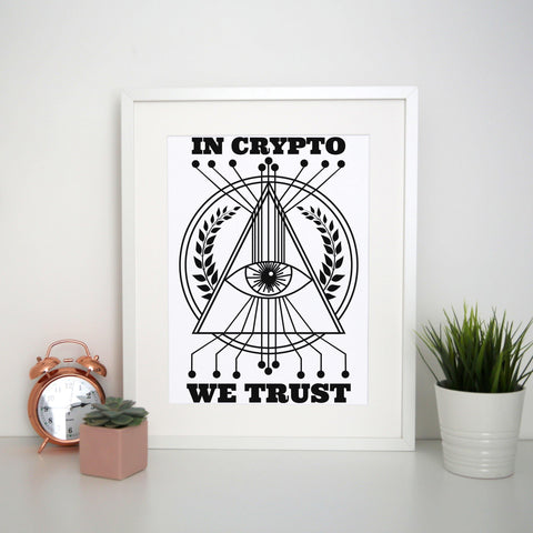 Crypto trust funny print poster framed wall art decor - Graphic Gear