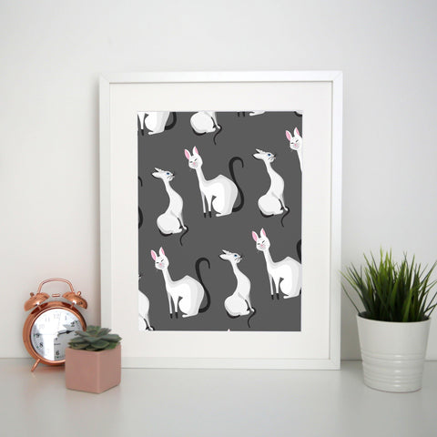 Classy cats pattern funny illustration design print poster framed wall art decor - Graphic Gear