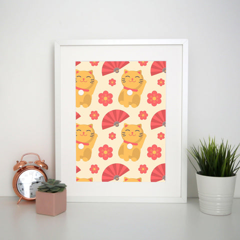 Cute Japanese pattern design print poster framed wall art decor - Graphic Gear