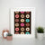 Flat illustrated donuts pattern design funny print poster framed wall art decor - Graphic Gear