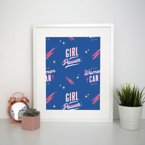 Women can women's day pattern print poster framed wall art decor - Graphic Gear