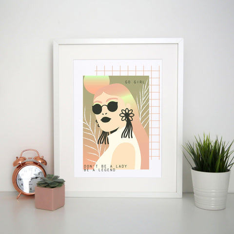 Go girl inspirational illustration abstract design print poster framed wall art decor - Graphic Gear