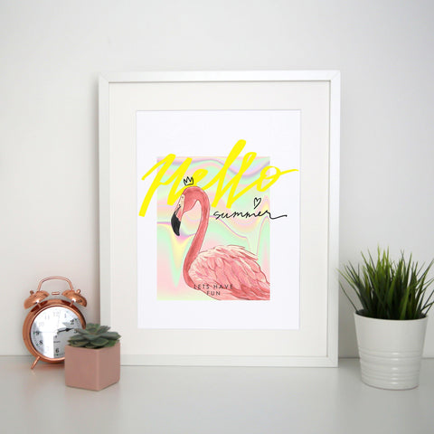 Hello summer illustration print poster framed wall art decor - Graphic Gear