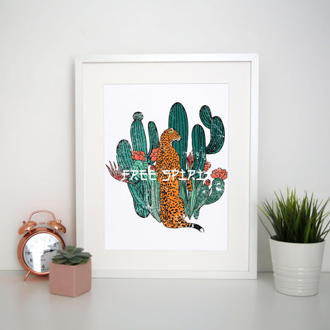 Leopard free spirit illustration graphic design print poster framed wall art decor - Graphic Gear