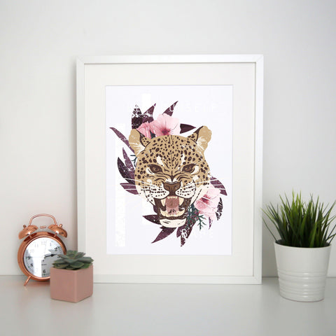 Leopard head illustration design print poster framed wall art decor - Graphic Gear
