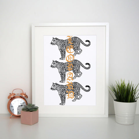 Leopard illustration graphic design print poster framed wall art decor - Graphic Gear