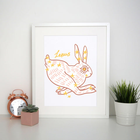Lepus illustration design print poster framed wall art decor - Graphic Gear