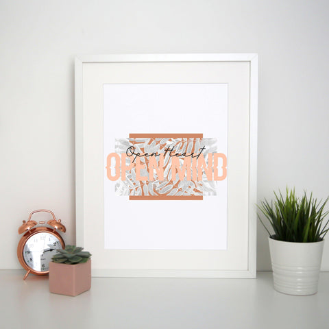 Open heart abstract art design print poster framed wall art decor - Graphic Gear