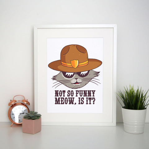 Sheriff cat funny  print poster framed wall art decor - Graphic Gear