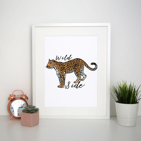 Wildside leopard print illustration graphic design print poster framed wall art decor - Graphic Gear