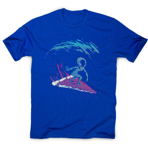 Pizza surfing alien funny illustration men's t-shirt - Graphic Gear