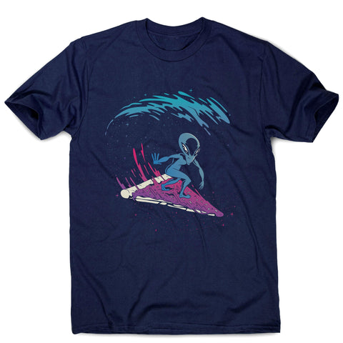 Pizza surfing alien funny illustration men's t-shirt - Graphic Gear