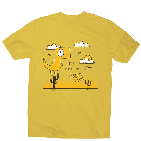 Funny  jumping dino I am offline men's t-shirt - Graphic Gear