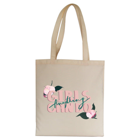 Girls can do inspirational illustration design tote bag canvas shopping - Graphic Gear