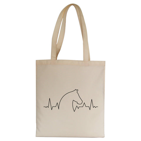 Horse heartbeat tote bag canvas shopping - Graphic Gear