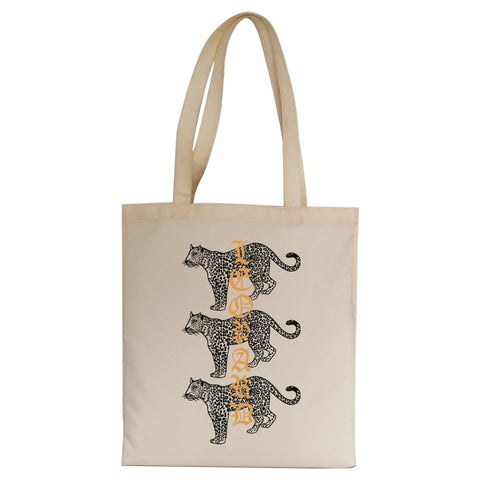Leopard illustration graphic design tote bag canvas shopping - Graphic Gear