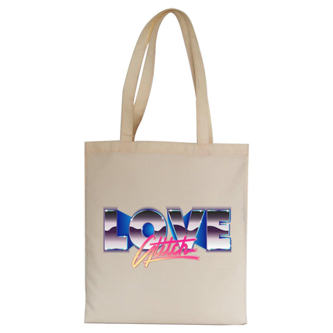 Love glitch retro illustration tote bag canvas shopping - Graphic Gear