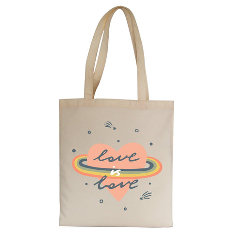 Love is love inspirational graphic design tote bag canvas shopping - Graphic Gear