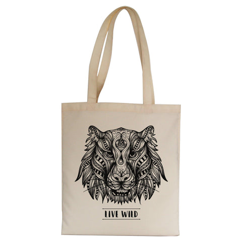 Mandala tiger tote bag canvas shopping - Graphic Gear