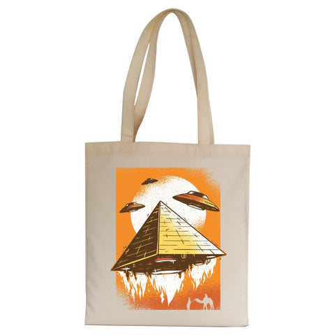 Pyramid ufo funny tote bag canvas shopping - Graphic Gear