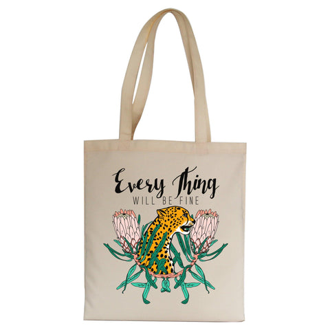Will be fine illustration design tote bag canvas shopping - Graphic Gear