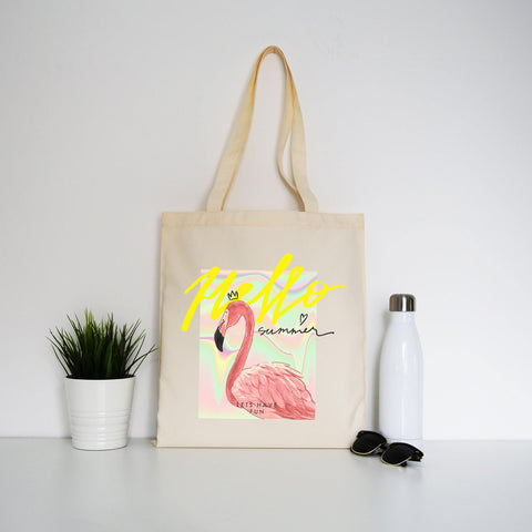 Hello summer illustration tote bag canvas shopping - Graphic Gear