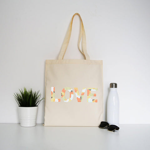 Love embroidery illustration tote bag canvas shopping - Graphic Gear