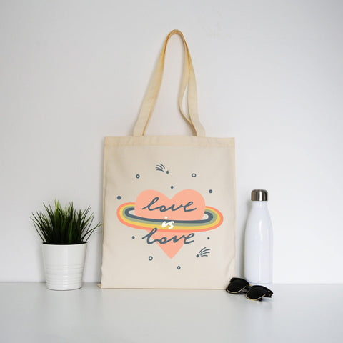 Love is love inspirational graphic design tote bag canvas shopping - Graphic Gear