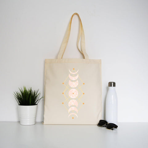 Moon cycle abstract art design tote bag canvas shopping - Graphic Gear