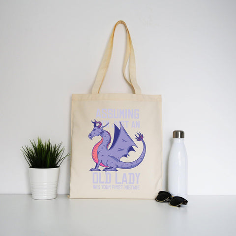 Old lady funny mum tote bag canvas shopping - Graphic Gear