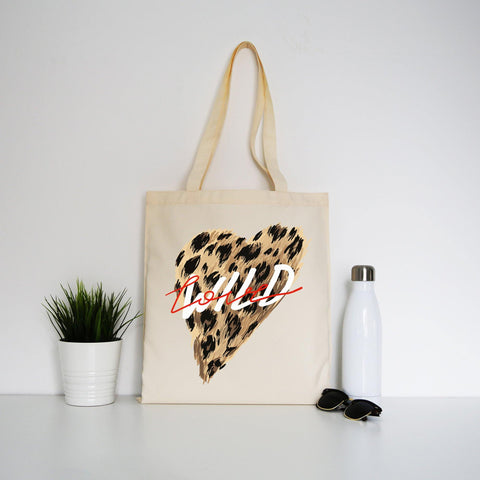 Wild love illustration design tote bag canvas shopping - Graphic Gear