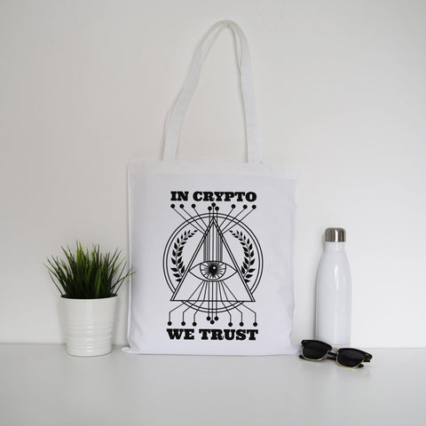 Crypto trust funny tote bag canvas shopping - Graphic Gear