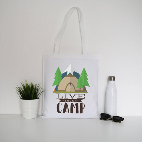 Live laugh camp outdoor tote bag canvas shopping - Graphic Gear