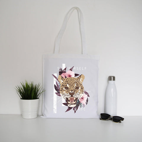 Leopard head illustration design tote bag canvas shopping - Graphic Gear