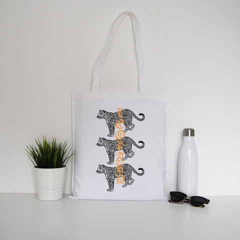 Leopard illustration graphic design tote bag canvas shopping - Graphic Gear