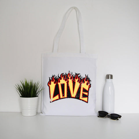 Love print inspirational graphic design tote bag canvas shopping - Graphic Gear