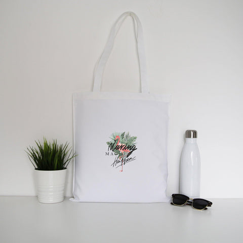 Magic flamingo illustration design tote bag canvas shopping - Graphic Gear