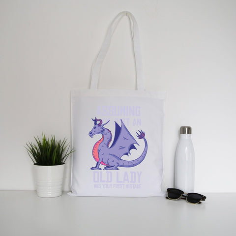 Old lady funny mum tote bag canvas shopping - Graphic Gear