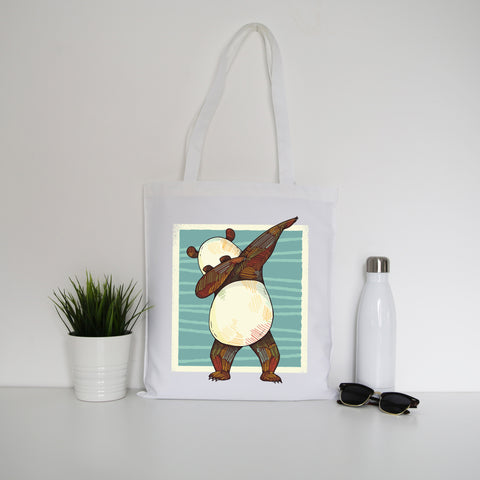 Panda dabbing funny Tote Bag Canvas Shopping - Graphic Gear