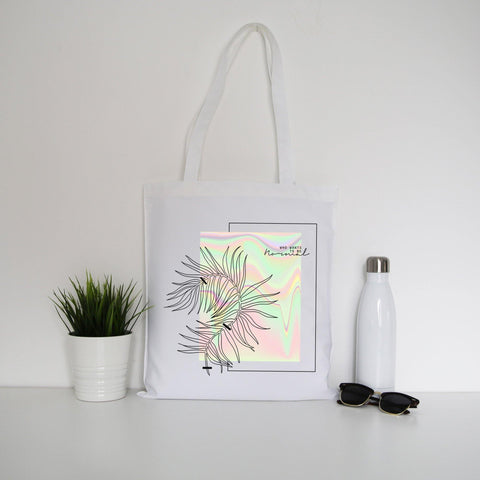 Rainbow holographic abstract art design tote bag canvas shopping - Graphic Gear