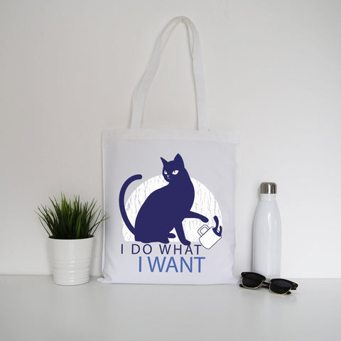 Rebel cat funny tote bag canvas shopping - Graphic Gear